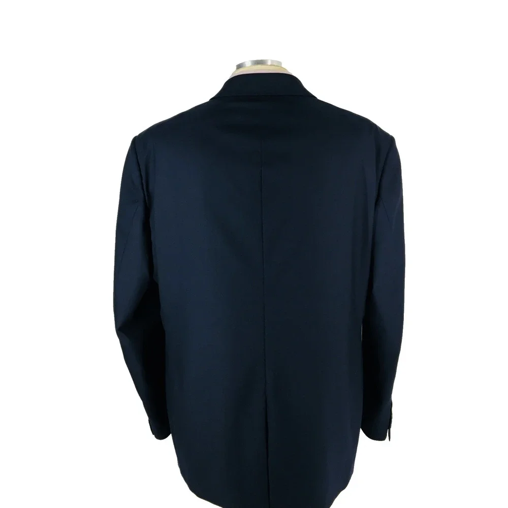 50R Dior Mens Canvassed 2 Button 100% Wool Blazer Jacket Dark Navy EUR 60R